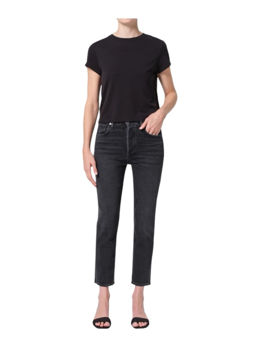 Agolde Riley High Rise Crop Jean in Panoramic Size 26